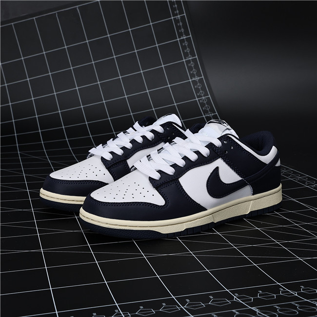 Women's Dunk Low Navy/White Shoes 233